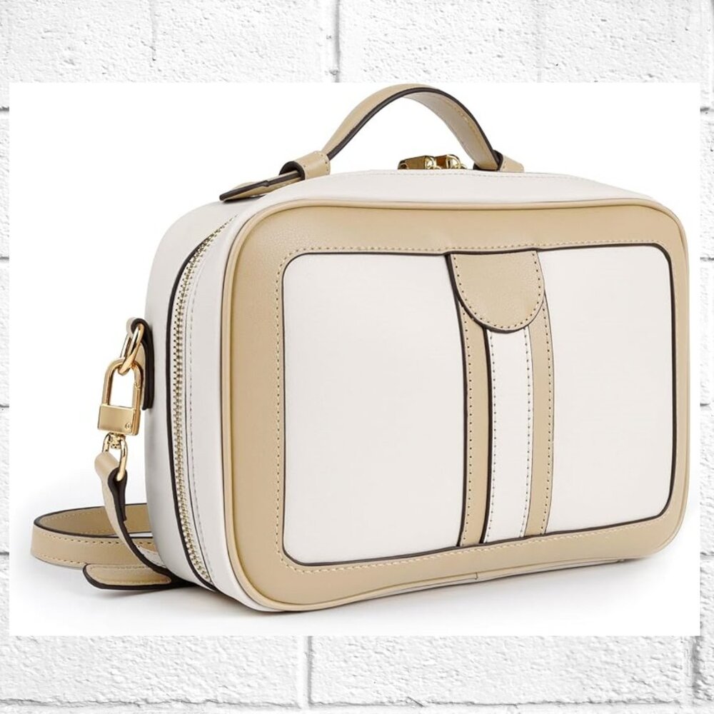 NEW in Box! Lockable Faux Leather Purse Shoulder Bag w/RFID & Detachable Strap